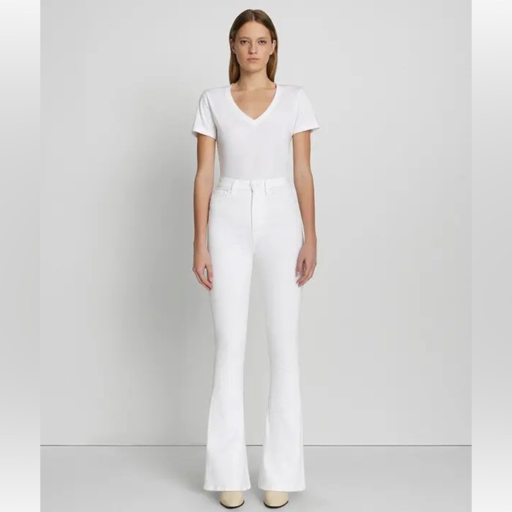 7 For All Mankind - No Filter Ultra High Rise Skinny Flare (Clean White)